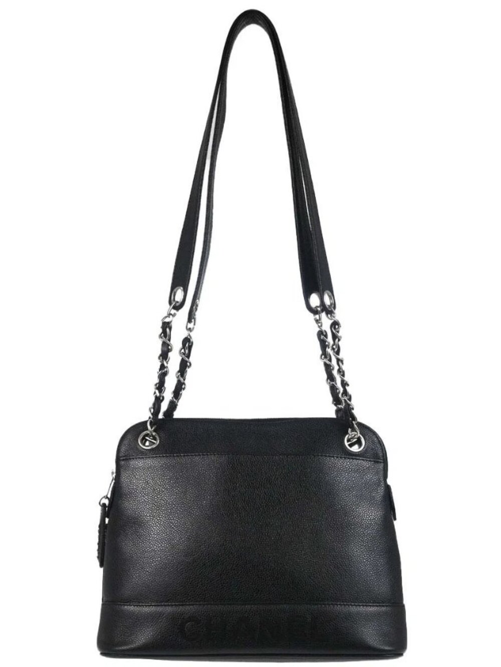 Chanel Black Calfskin Shoulder Bag 168018